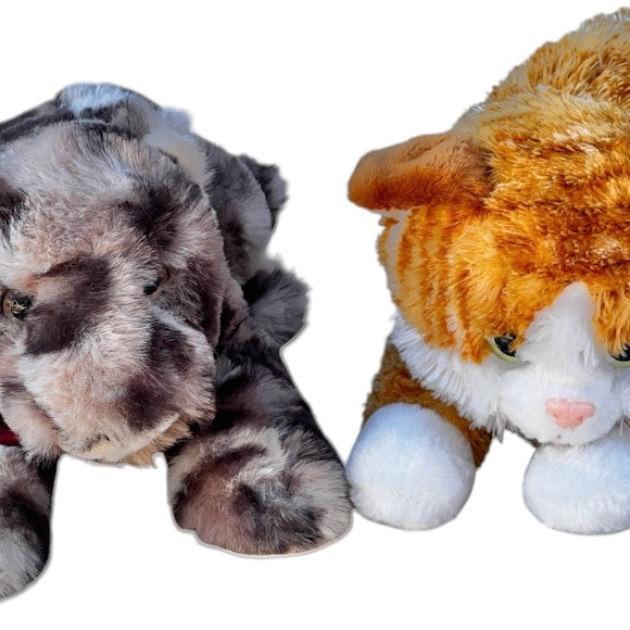 Two Aurora Flopsie Chester Cat & Realistic Cheetah Leopard Plush Lot of 2 - Picture 4 of 16
